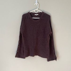Madewell button sleeve sweater in burgundy